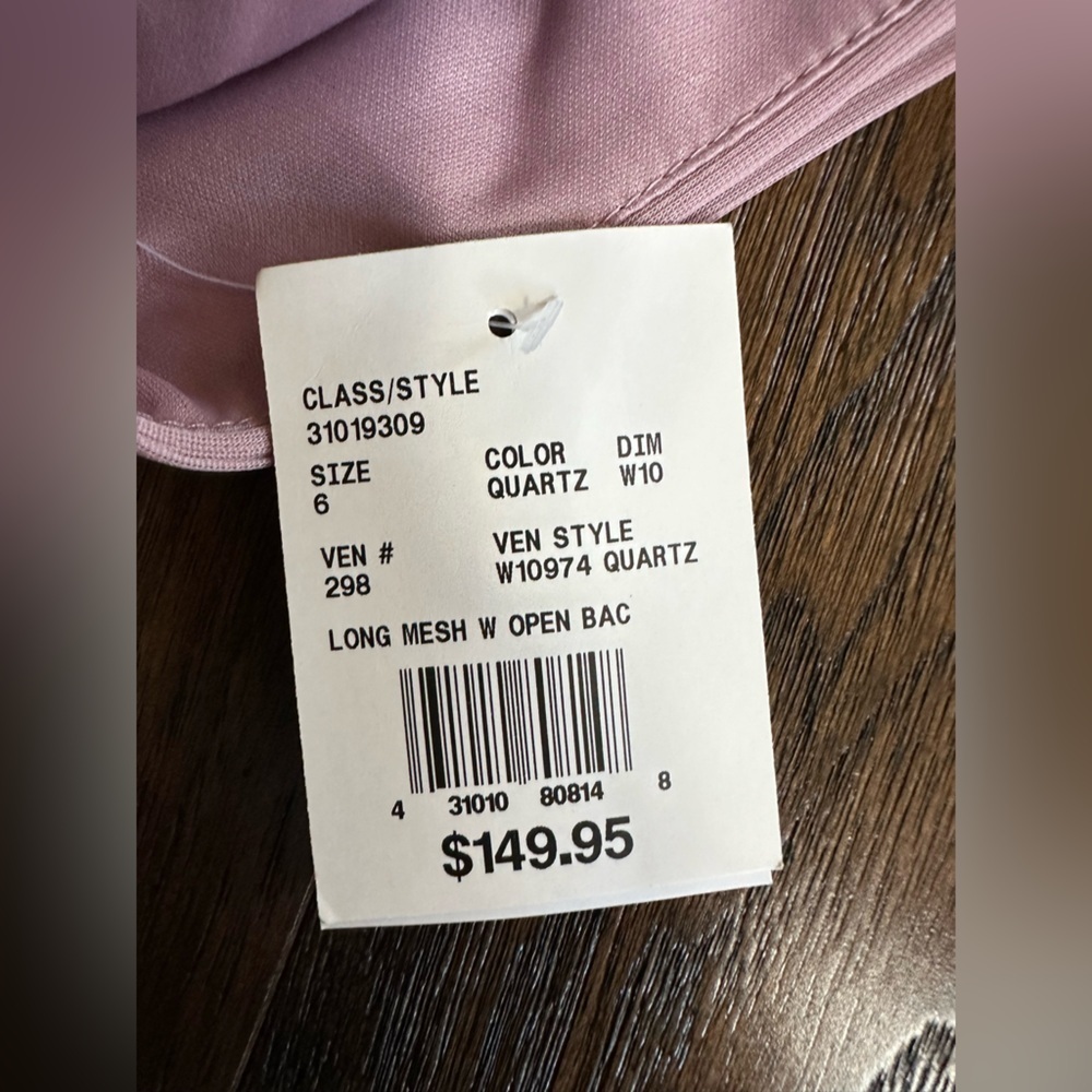 David's Bridal Mauve Ruched Halter Dress- size 6 - Picture 3 of 5